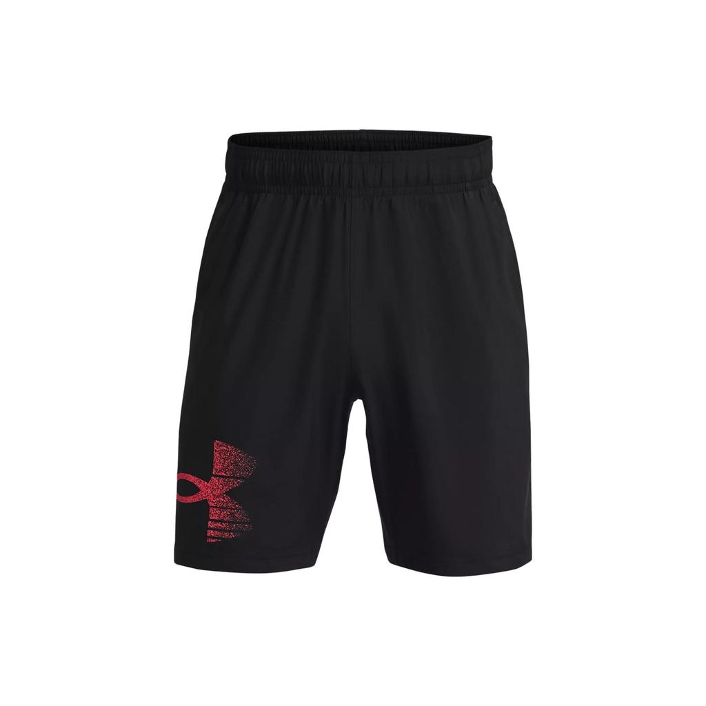 Under Armour Solid Color Elastic Waist Sports Woven Shorts Men Shorts Black 1377139-001