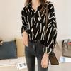 Plus Size Women's Ulzzang Printed Shirt Long Sleeve Loose Blouse Casual Thin Button Korean Blouses Oversized Shirts