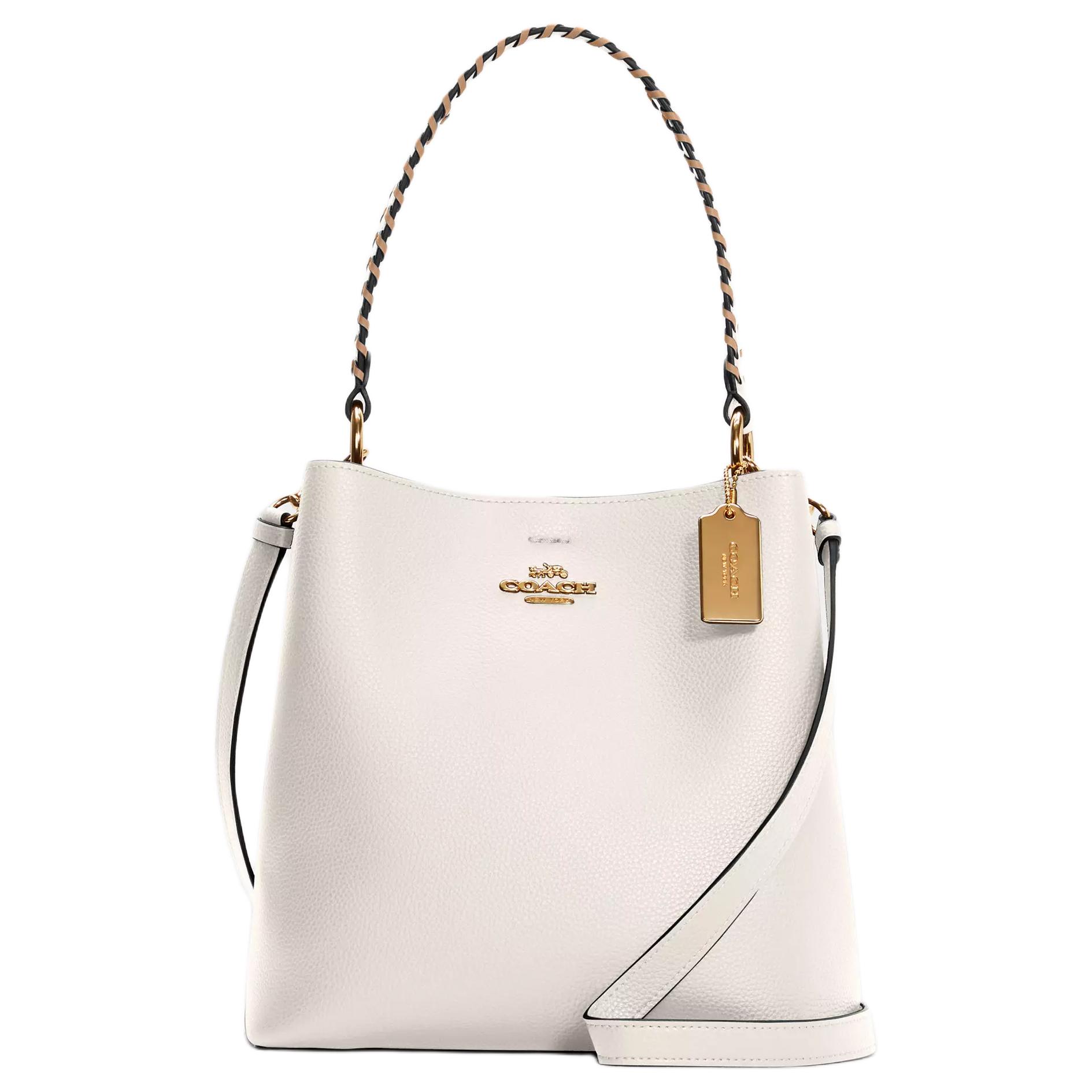 

Новая сумка COACH Town из полированной гальки с гладкой кожей, сумка через плечо, сумка кроссбоди среднего размера, женская, мелово-белая C4109-IMSUT 26.03*12.7*25.4CM