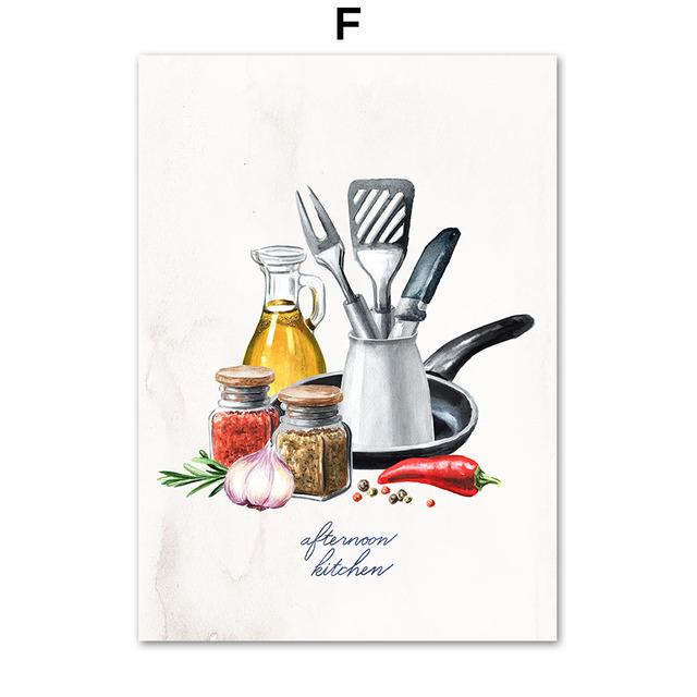 

Кухонная утварь, художественная картина, безрамный скандинавский настенный декор, холст, картина, безрамный кухонный нож и вилка, постер, домашний декор 21*30cm