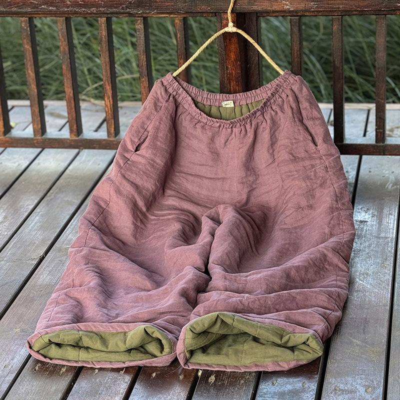 

Johnature Женские теплые брюки с широкими штанинами, эластичной талией, однотонные брюки, зимние карманы, свободные женские брюки M