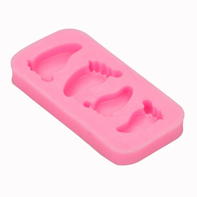 3D Baby Feet Silicone Mold Chocolate Fondant Cake Decorating Baking Paste Mold