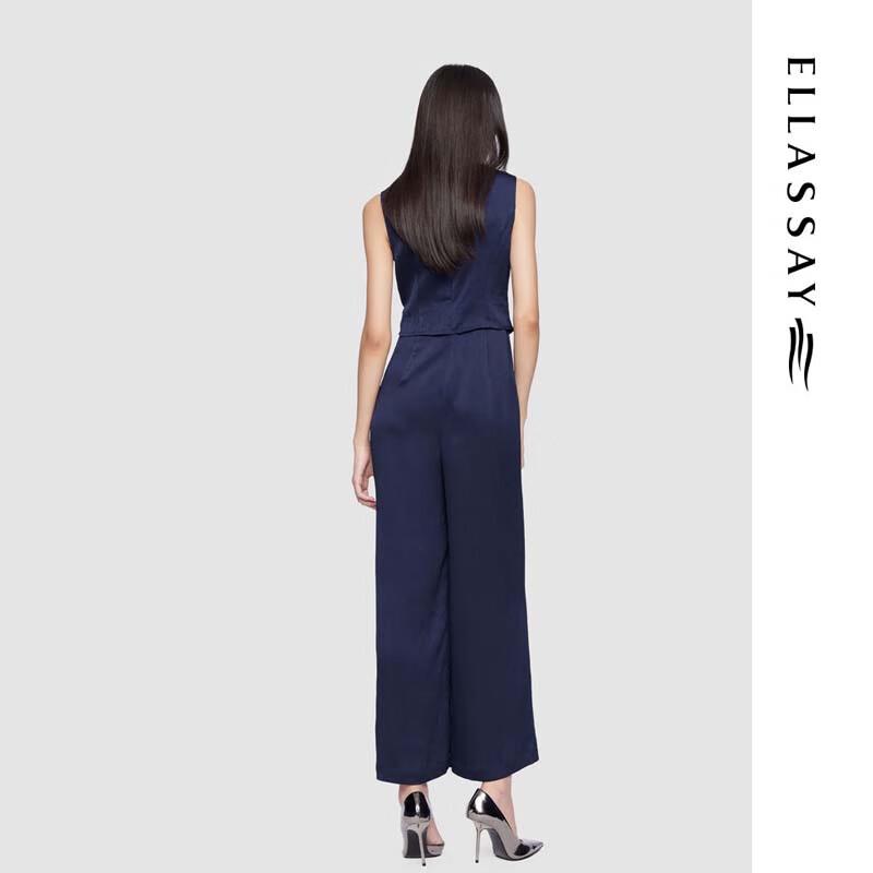 ELLASSAY V-Neck Faux Two-Piece Jumpsuit