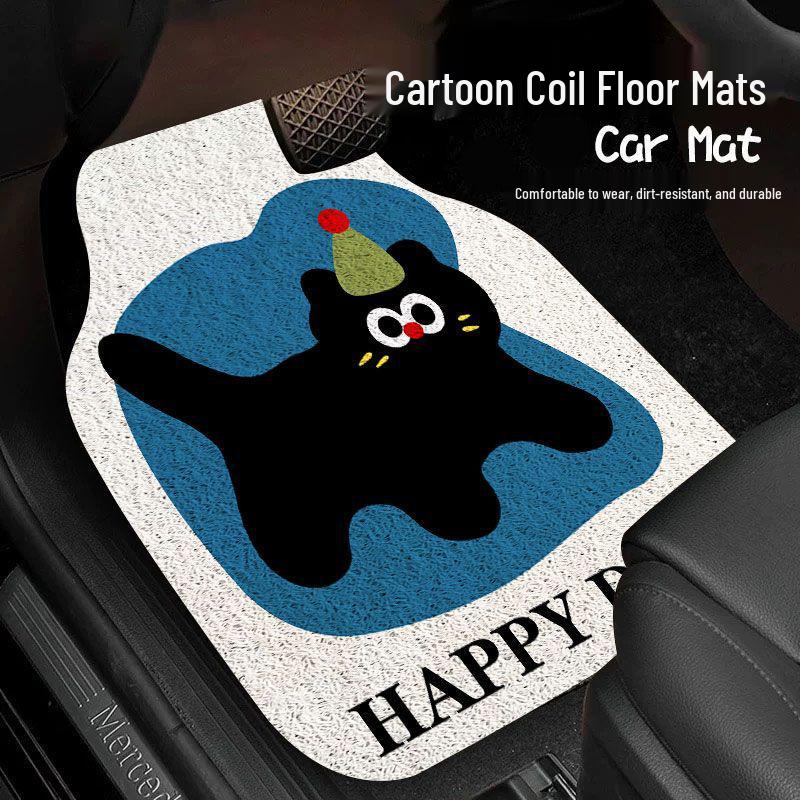 Universal Cartoon Car Interior Foot Mats - Scratch & Wear Resistant Set