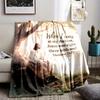 Spiritual Bible Verse Throw Blanket Christian Scripture Gift for Home Decor Jesus Inspirational Lapghan Cozy Prayer Mat Christ