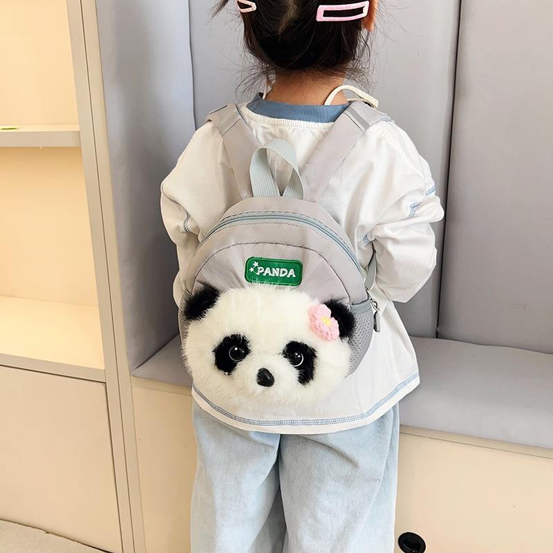 Winter Panda Doll Backpack Cute Wear-resistant Small Backpack Boys and Girls Light Backpack Kindergarten Bag