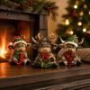 Stylish Home Decor Ornaments 3Pcs Christmas Highland Cow Figurine, Resin Yak Statues with JOY Letter Sign, Modern for Farmhouse Tabletop Ornaments,