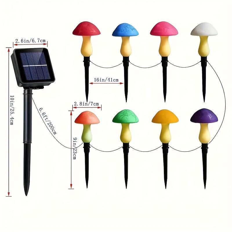 Solar Garden Light, New Solar Mushroom Light with 8 Cracked Mushrooms, Outdoor Landscape Lighting, Colorful Garden Decorative Light