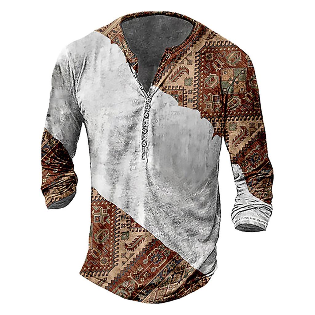 Men's Long Sleeve Graphic And Embroidered Fashion T-Shirt Spring And Long Sleeve Printed Pullover Sweatshirt