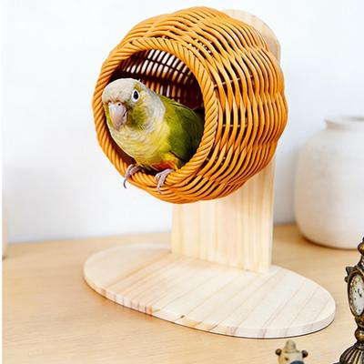 Bird Nest For Cage Artificial Rattan Breathable Handmade Nest Bird Cage Toys For Small Parrots Canaries Nesting Living Room Home