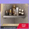 Wall Mount Corner Bathroom Shelving Unit With Antipunch Design For Toilet And Kitchen Storage