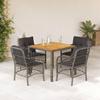 Vidaxl 5-Cz. Set di Mobili da Giardino con Cuscini, Grigio, Rattan PE