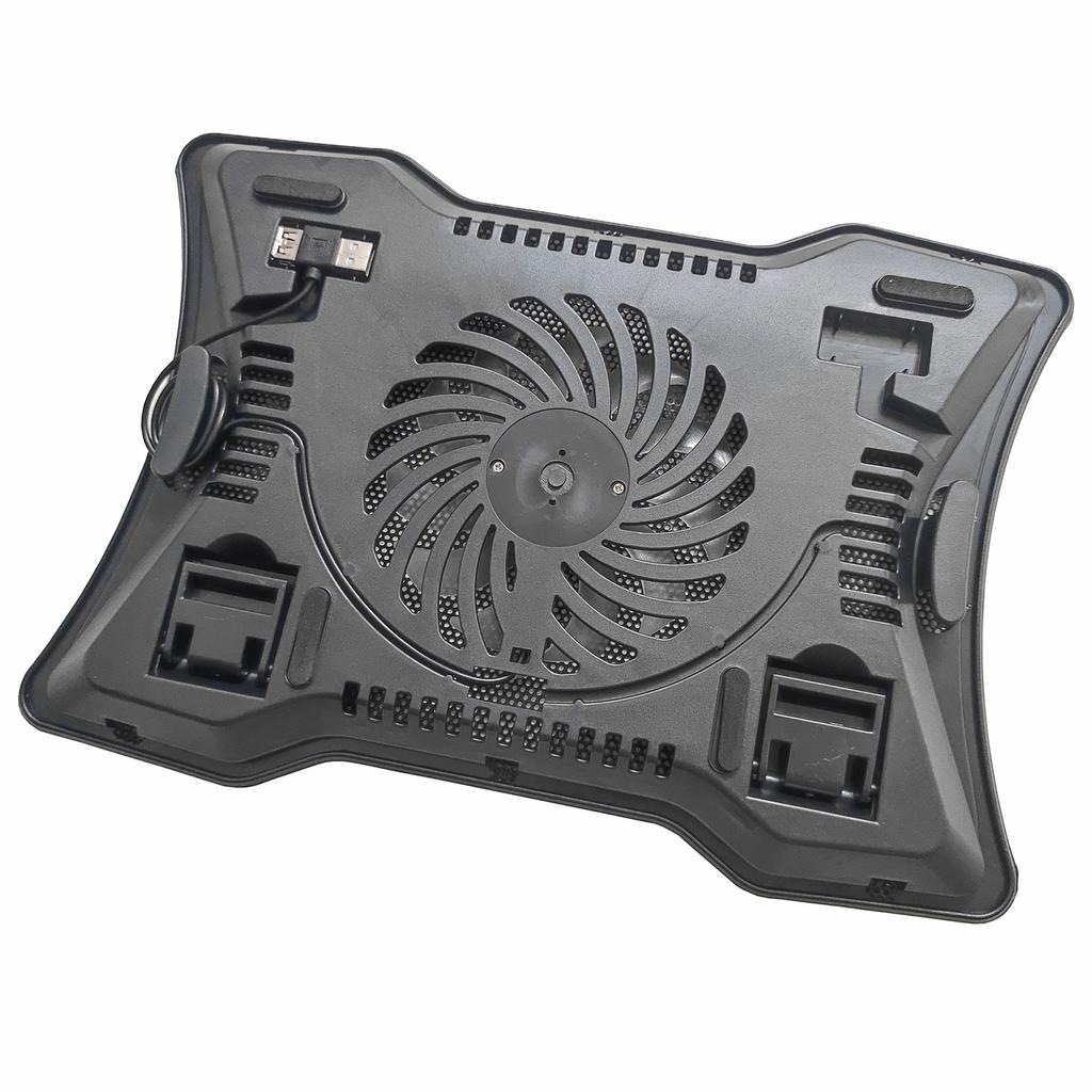 Refrigerador portátil para laptop Base de resfriamento de laptop com ventilador único Design Suporte para duas portas USB de baixo ruído