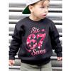 Unisex Kids Red Crewneck Sweatshirt For 4-12 Boys Girls Pink Gradient Heart Star Number 67 Six Seven Print Soft Fleece Long Sleeve Pullover