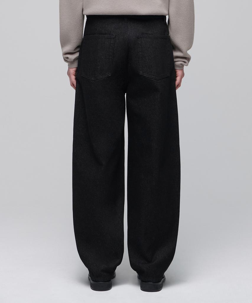 Musinsa Standard Twist Semi-Balloon Denim Pants [Raw Black]