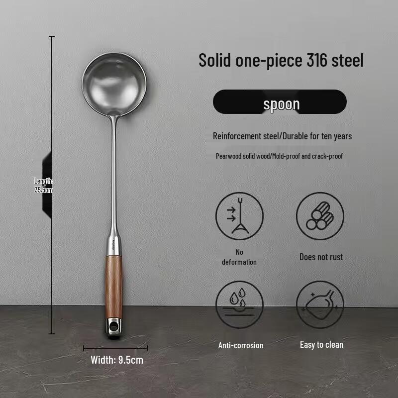 

Zhaoran 316 Stainless Steel Ladle with Pear Wood Handle