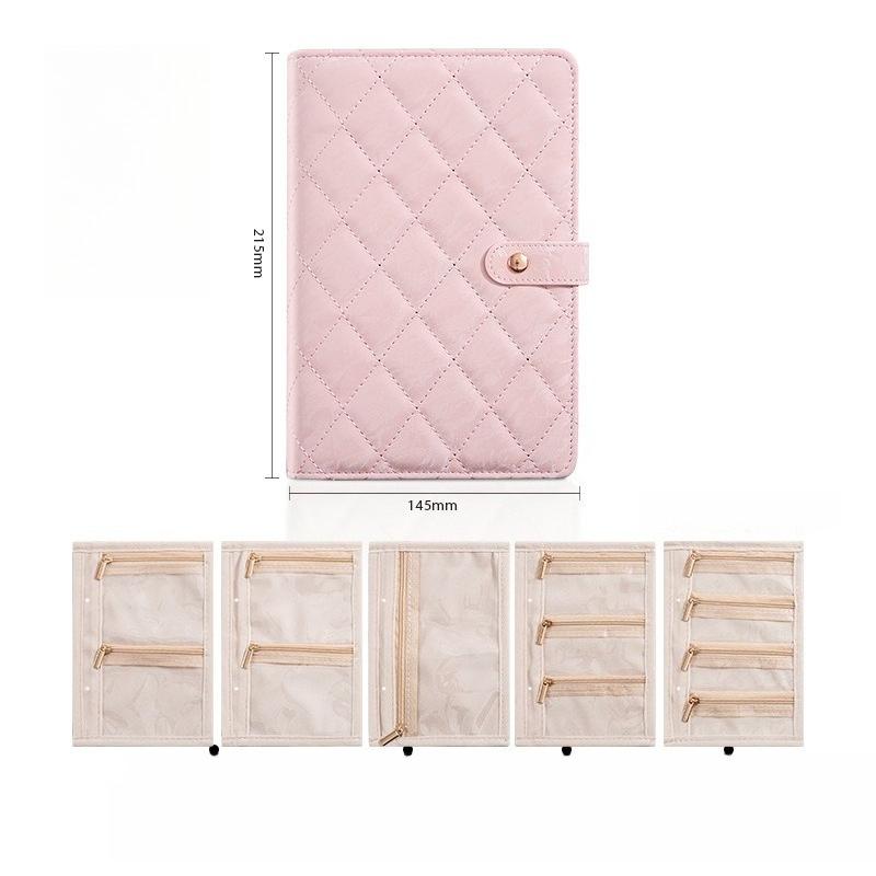 PU Leather Jewelry Storage Book Portable Travel Ring Necklace Earrings with Velvet Jewelry Storage Bag Jewelry Storage Book Gift