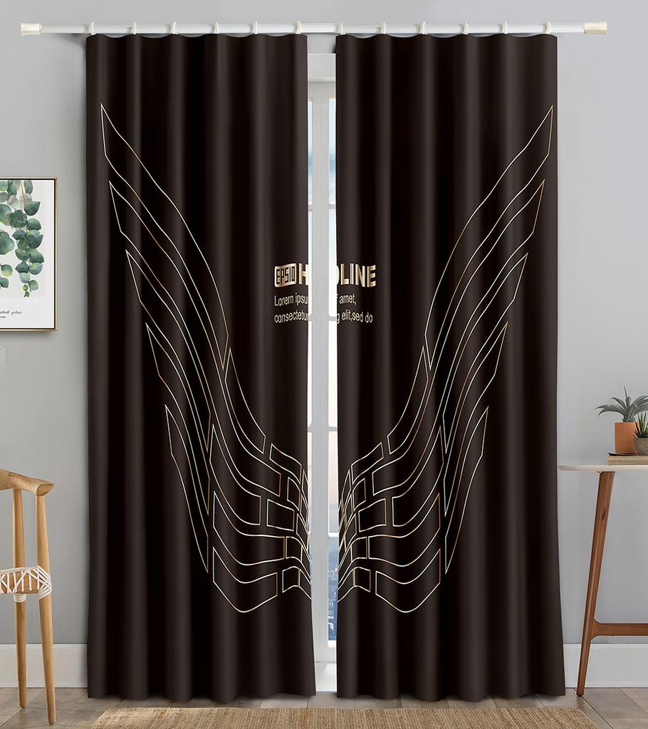 Cool Colorful Metal Technology Wing Blackout Window Curtain for Living Room Bedroom Bathroom Kicthen Door Cupboard Decor Hooks