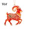 Indoor Party Decorations 2D Acrylic Goat Christmas Tree Pendant, Keychain Bag Charm, Cute Sheep Rearview Hanging Ornaments Mirror Ornament for Holiday