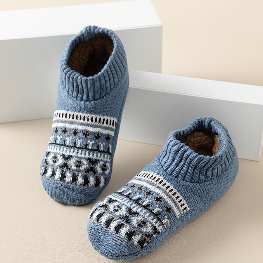 Unisex Autumn/Winter Classic Ethnic Print Warm Anti-Freeze Comfortable Soft Beige Friendly Versatile Floor Socks Cozy Couple Socks