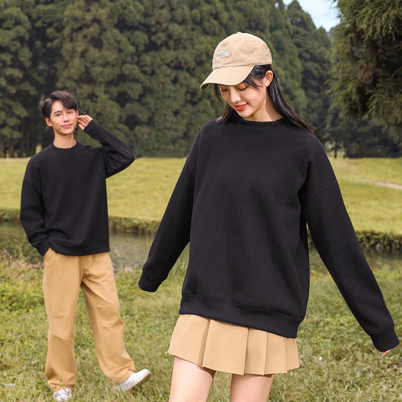 ROMON Unisex Loose Fit Round Neck Pullover Sweatshirt