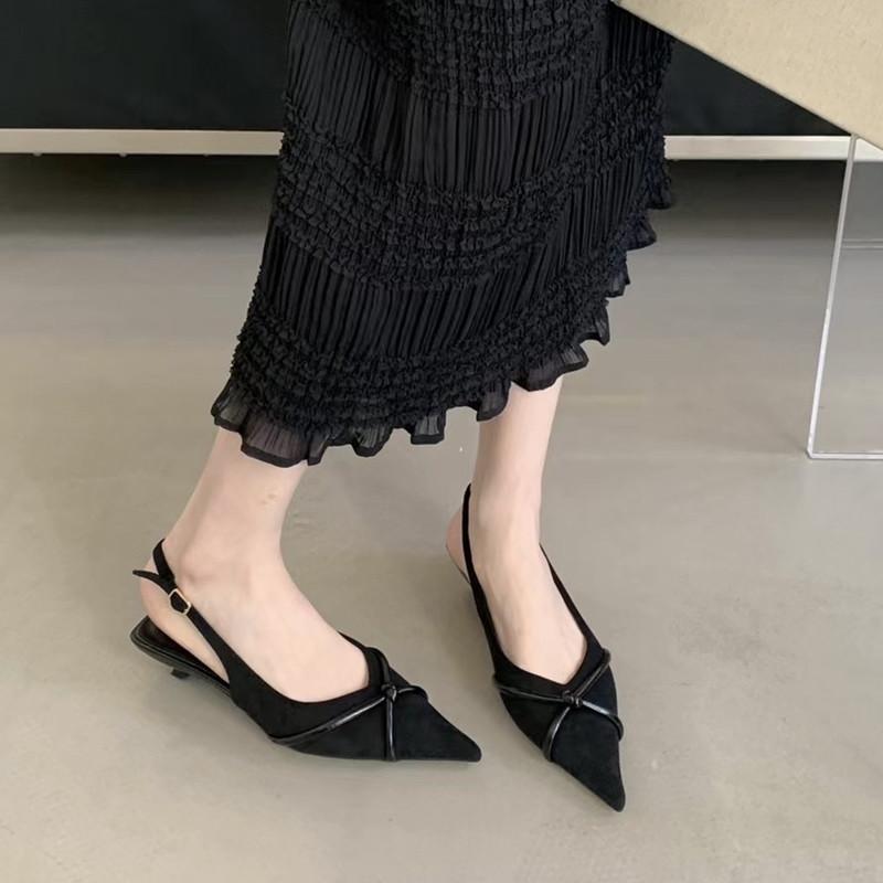 Fashion Bailamos 2025 New Brand Women Sandals Thin Med Heel Outdoor Dress Mules Fashion Shallow Slip On Ladies Slingback Shoes