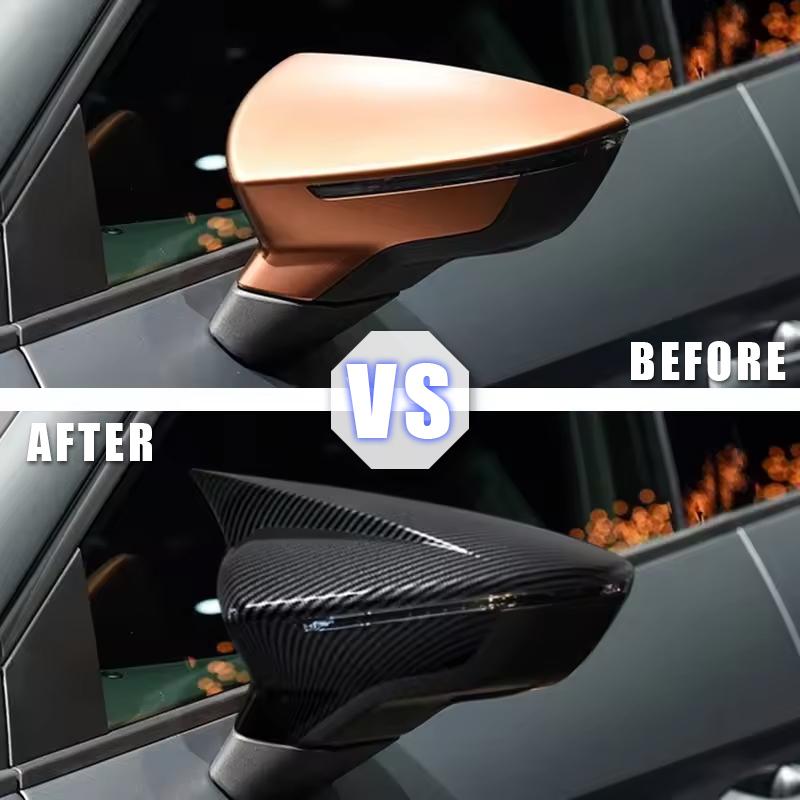 Decoration Carbon Fiber Glossy Black Door Mirror Cover For SEAT LeonMK3 3.5 2013- Car Rearview Accessories