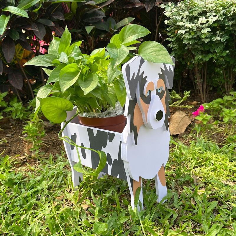

Australian Shepherd Dog Vase Pots DIY PVC Flower Planters Garden Dog Garden Planter Planter Decor Dog Pot Flower Shape Home United States