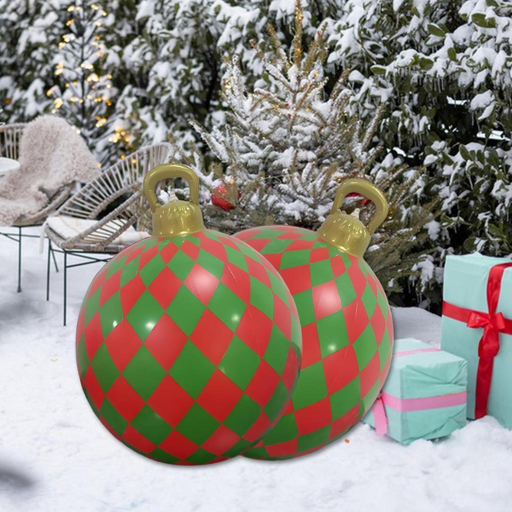 60cm Christmas Inflatable Decora Ball PVC Giant Big Large Balls Xmas Tree Decorations Toy Ball Without Light Ornament Balls