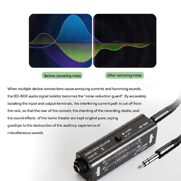 Audios Noise Isolator 6.35mm Signal Noise Cancellation Device Metal Builts For Stage Performers And Recording Engineers