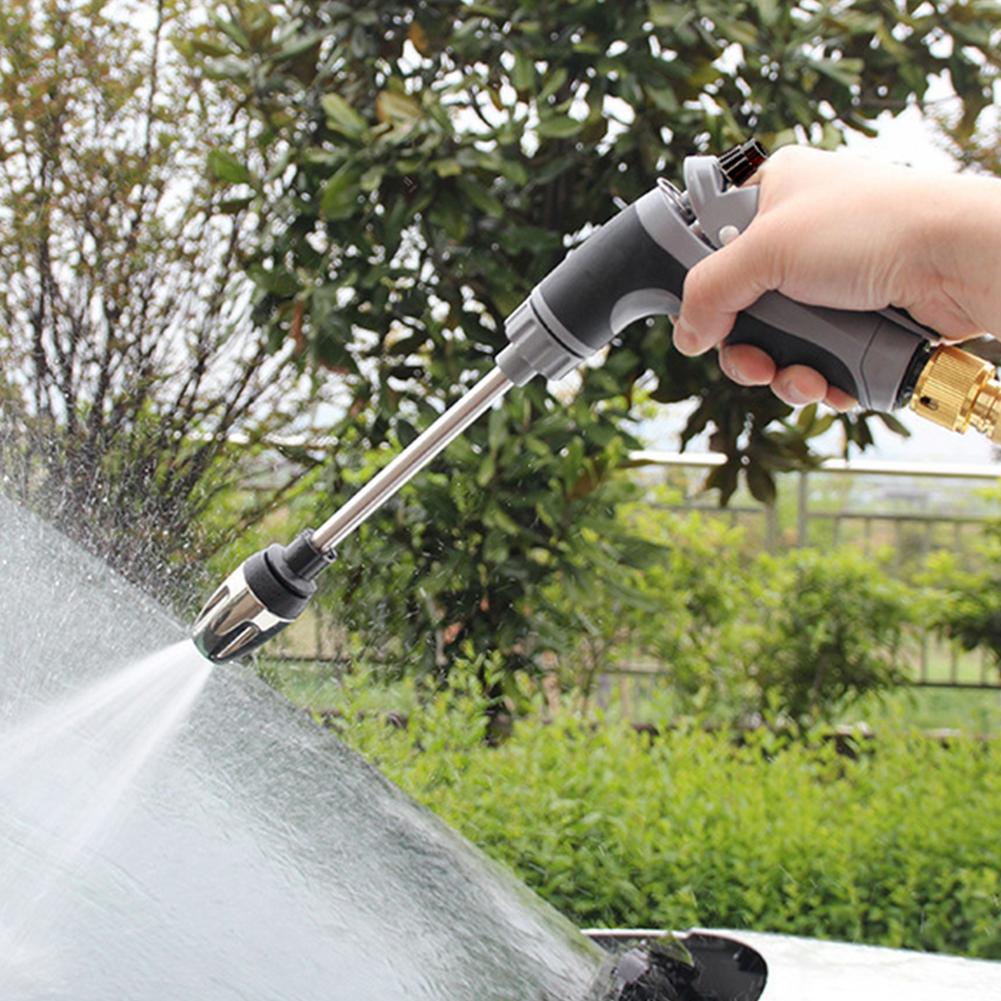 High Pressure Garden Hose Nozzle Adjustable Spray Water Gun Water Nozzle w/ 360° Rotation for Washing Cars Watering Garden Clean
