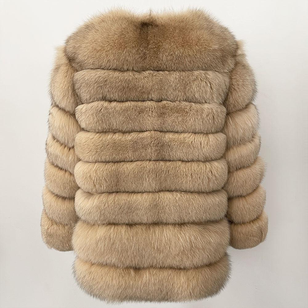 OFTBUY 2024 Winter Jacket Women Natural Real Fox Raccoon Fur Coat Thick Warm Outerwear Streetwear Brand three quarter sleeve