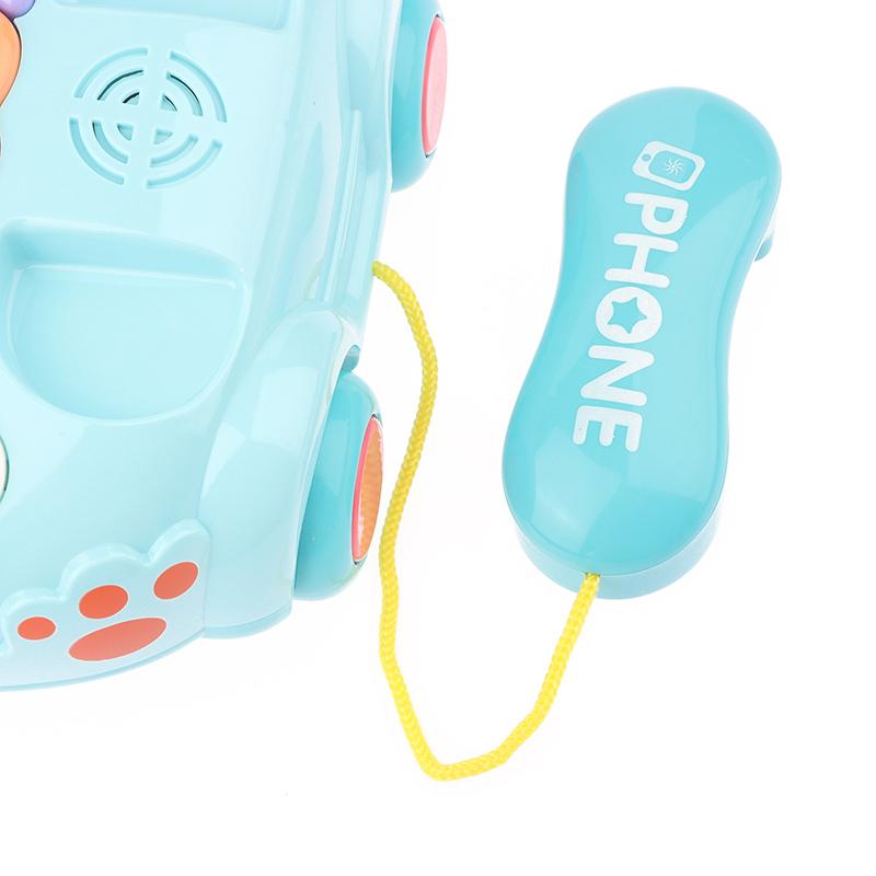 1 Set Creative Fun Simulation Landline Baby Puzzle Music Story Pull Line Phone Car Toy Children Early Learning Phone Car Toys