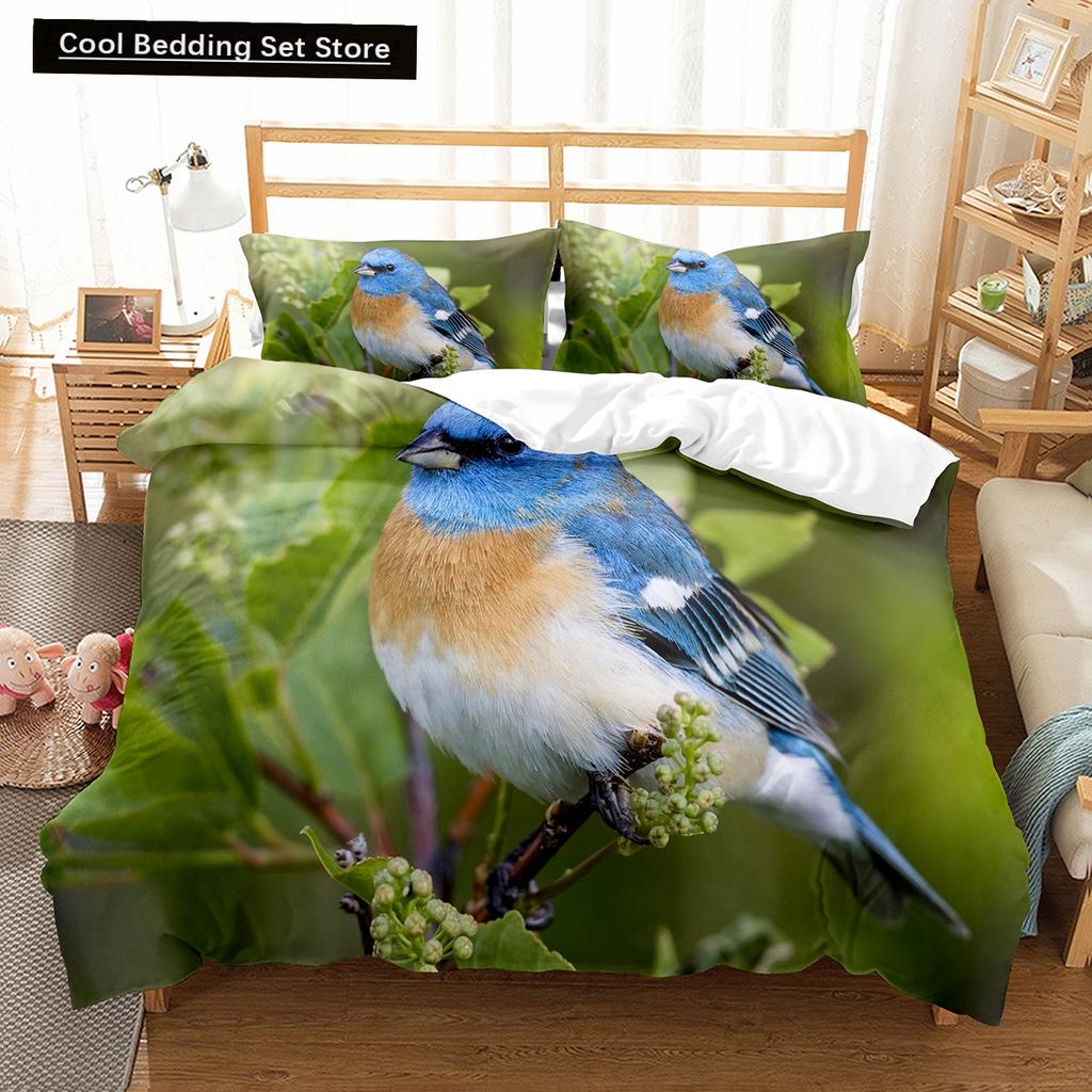 Red Rare Birds King Queen Duvet Cover Tropical Flying Animals Bedding Set Wildlife Quilt Cover 2/3Pcs Polyester Comforter Cover