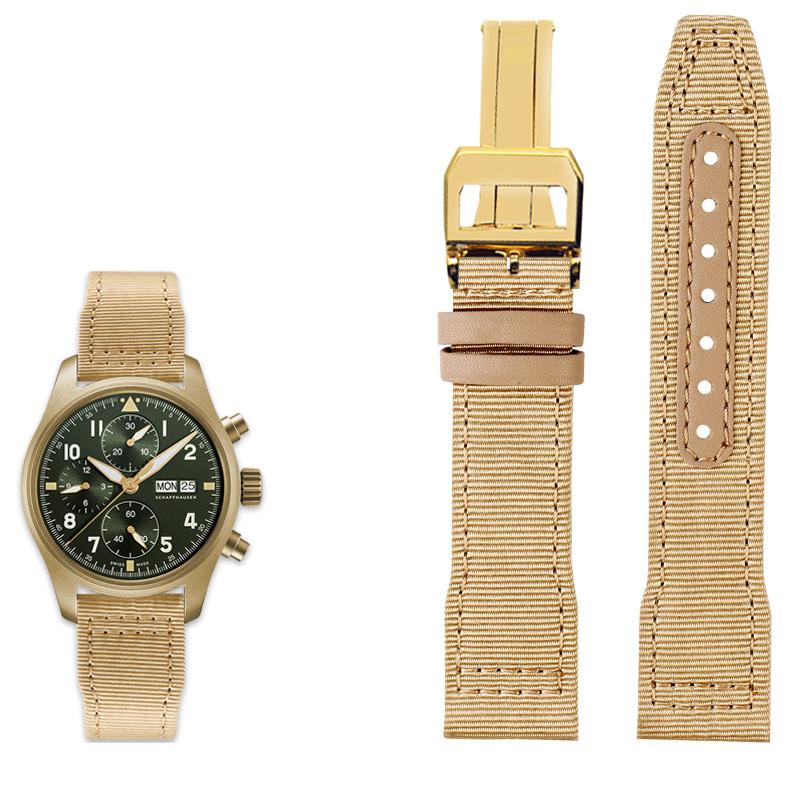 Klasyczny 20/21/22mm Wysokiej jakości nylonowy pasek do zegarka ze skóry cielęcej Pasuje do IWC Pilot SPITFIRE MARK18 Portofino TOP GUN IW389101 Pasek do zegarka