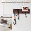 Wood Key Holder for Wall Decorative Entryway Shelf with Hooks Holds Keys Dog Leash Sunglasses Key Hanger with 3 Hooks Organizes