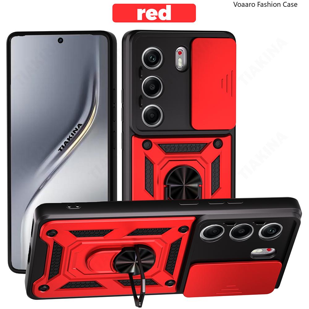 Slide Lens Armor Funda for Tecno Camon 40 Pro 4G Case for Tecno Camon 30 Premier 5G 30S Pro 4G Magnetic Ring Stand Cover