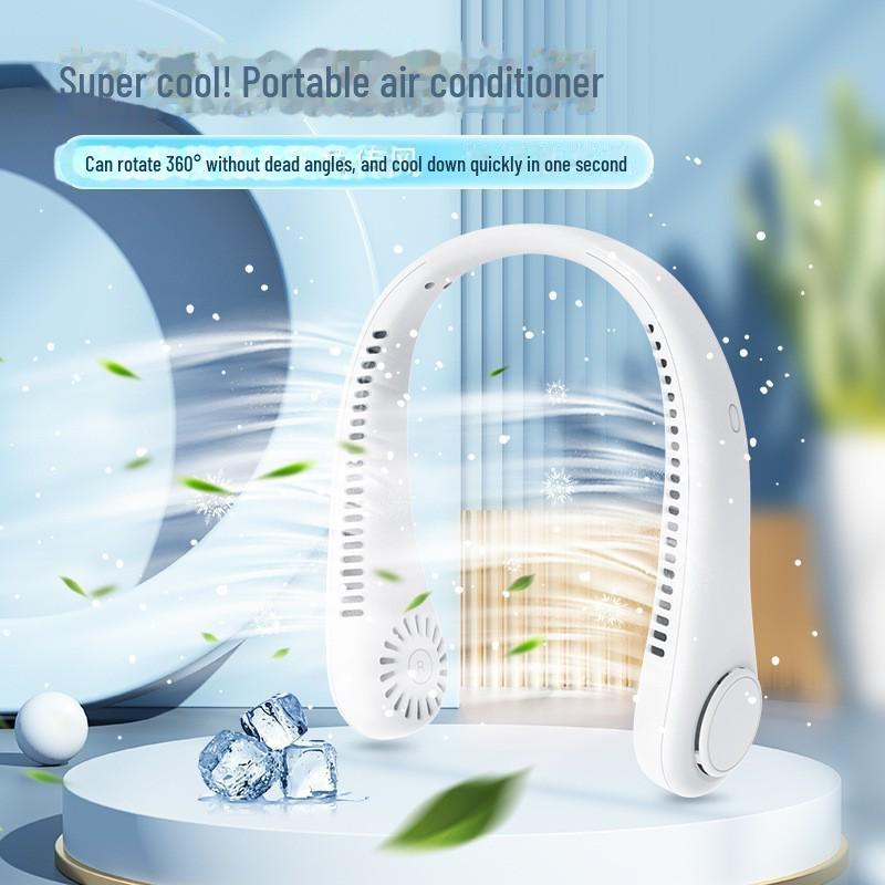 

2024 Портативный складной безлистный шейный вентилятор: USB-зарядка, мини-электроприбор для спорта и отдыха