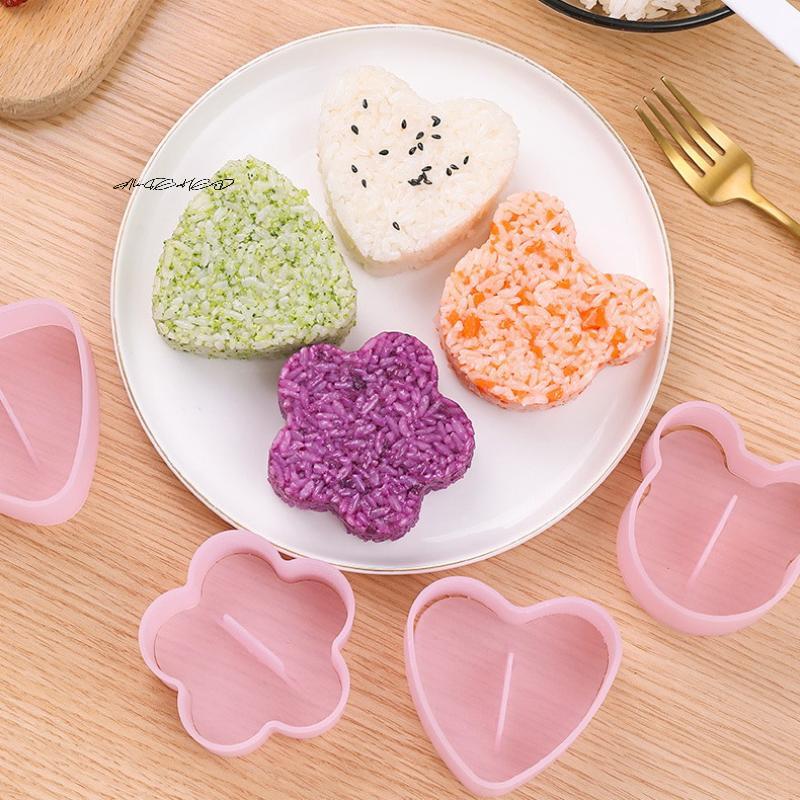 Kreslená trojúhelníková sada na sushi - 1 sada tvořítko forma na sushi onigiri rýsová koule lis na jídlo japonské DIY nástroje do kuchyně bento
