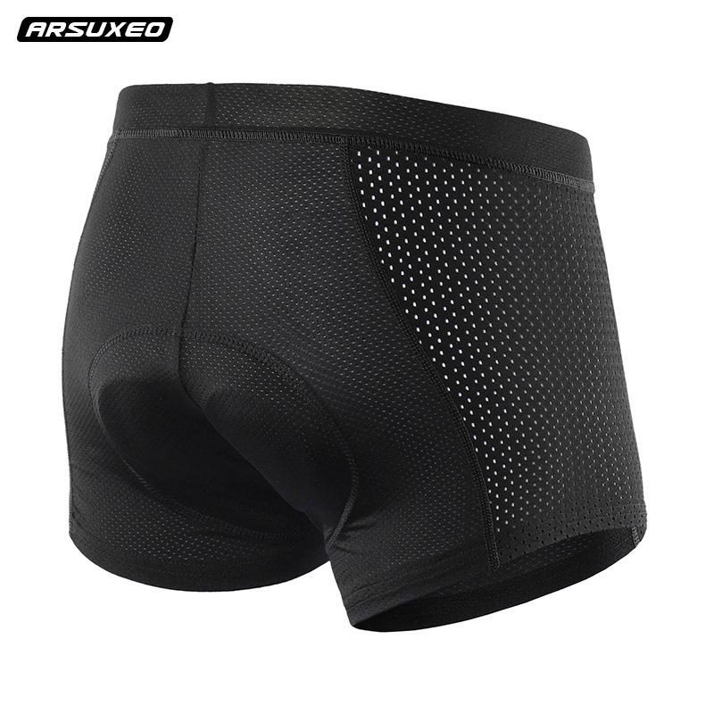 Isuo Men's Cycling Underwear Shorts with Thick Silicone Cushion, Quick-Drying for Road Biking