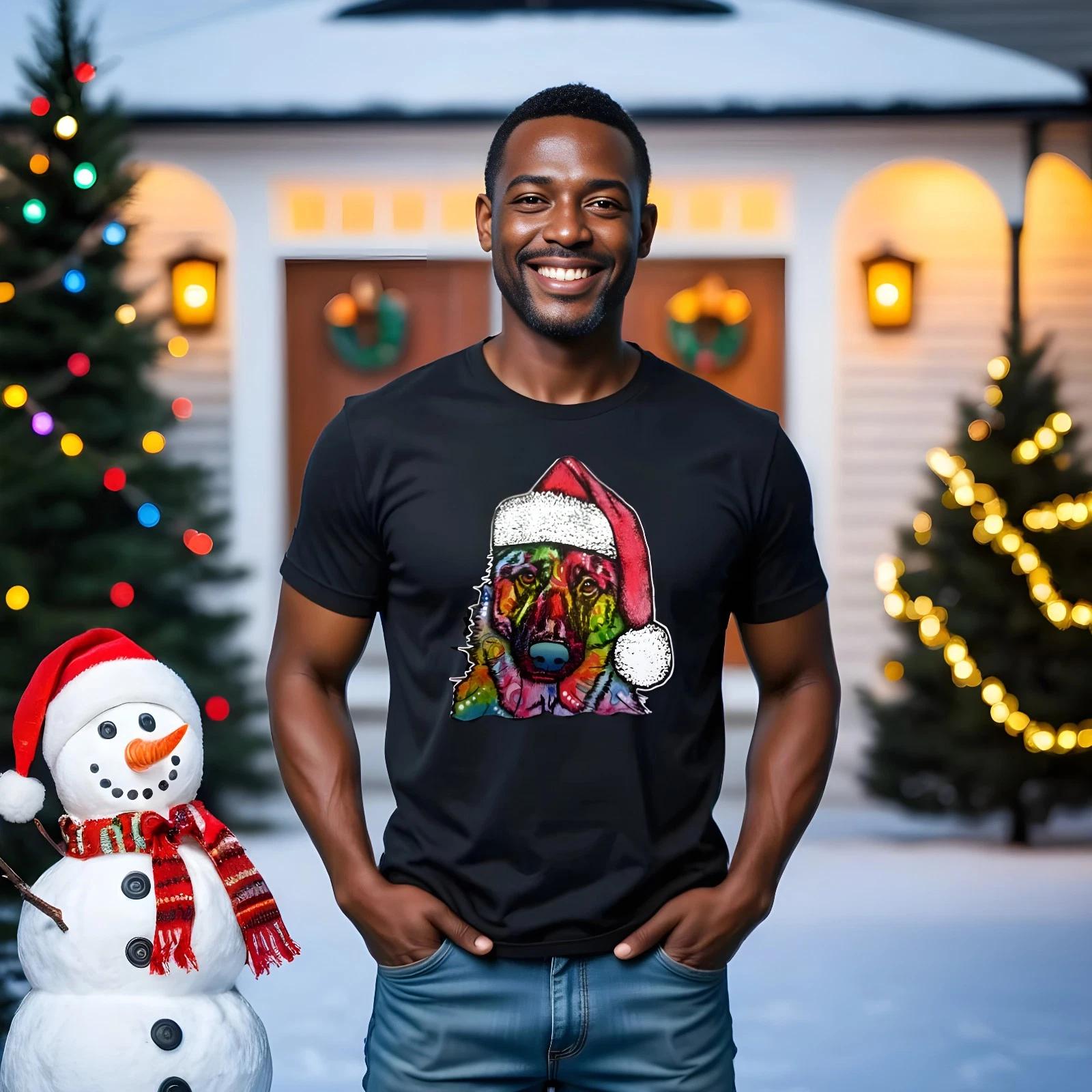 Christmas Dog Merry Christmas Tee T shirt L