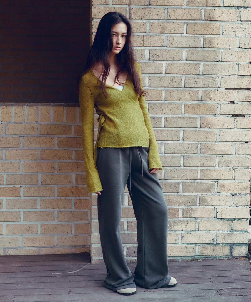 CITTA Every Day Relaxed Wide Band Boot-Cut Pants_Ctb559(Charcoal)