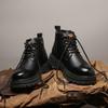 Non-slip Casual Leather Man Ankle Boots Outdoor Motorcycle Boots Versatile Leisure Botas Street Style Men High Top Shoe Sneakers