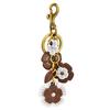 Leather Flower Charm Necklace Bag Charm Key Ring Crossbody Bag Long Flower Chain – for Women
