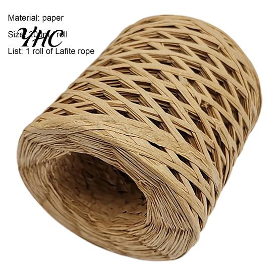Raffia Yarn 1 Roll Decorative Widely Applied Wrapping Ribbon Gift Straw Packaging Paper for DIY