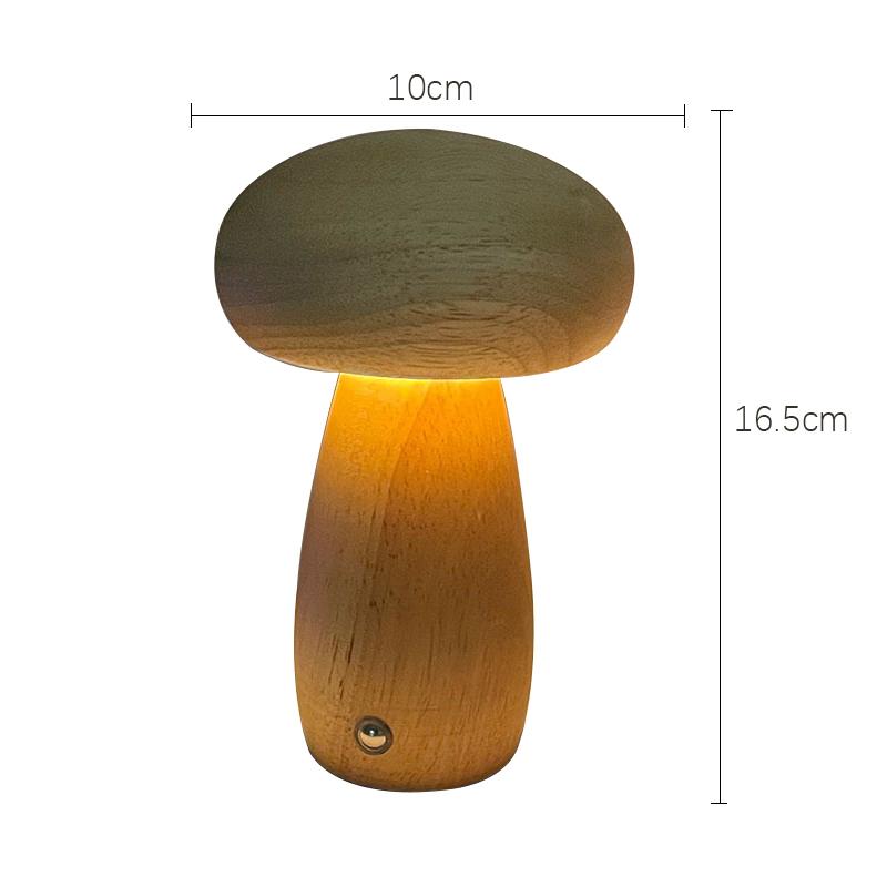 Dřevěné houby Noční světlo Dotykový spínač Ložnice Noční stolní lampa Ořech Buk Dřevo Teplé stmívatelné stolní světlo USB nabíjecí