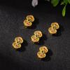 Gold Vajra Butterfly Spacer Beads with Gemstone Look and Strong Color Retention – Alloy Drip Oil Finish