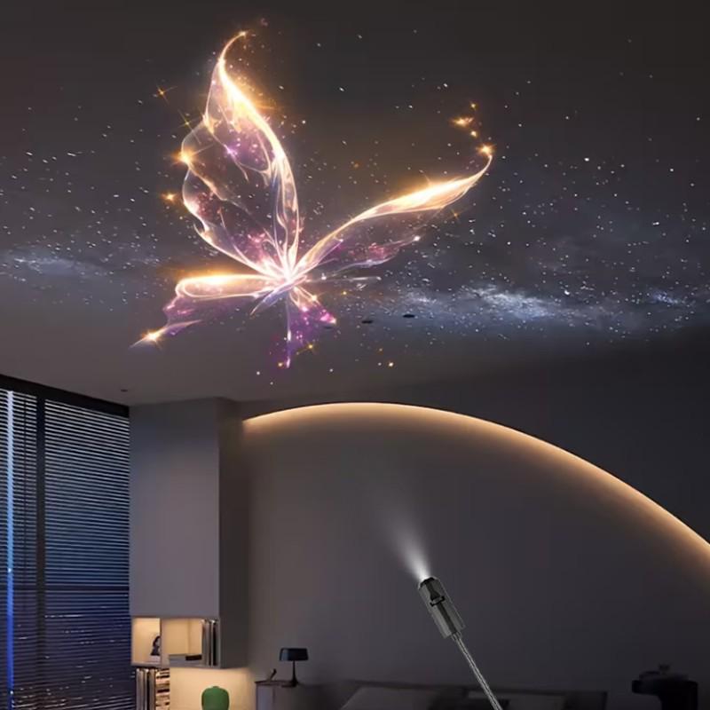 Dream Ocean Projection LED Night Light: USB-Powered, 360° Rotating Bedroom Lamp