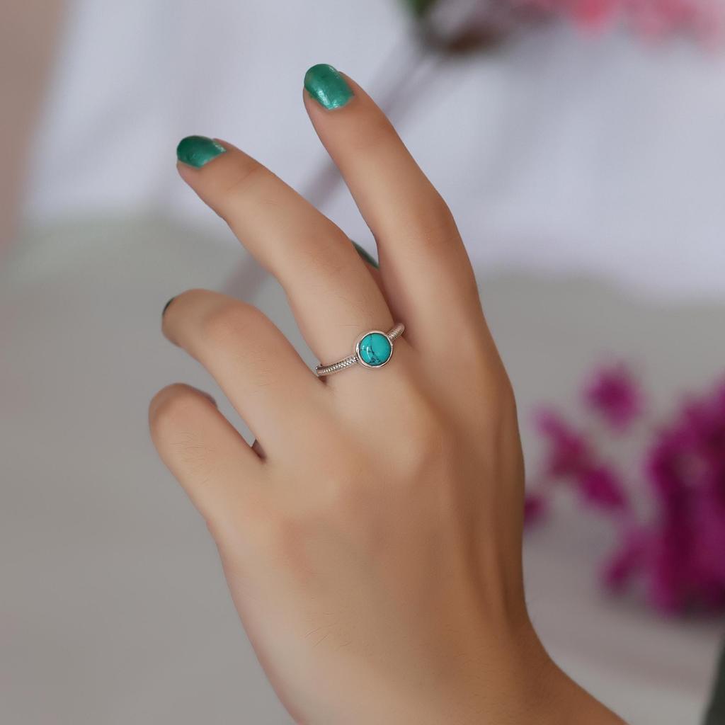 Turquoise Silver Ring, Women Jewelry, 925 Sterling Silver Handmade Jewelry, Silver Handmade Ring Ar8939