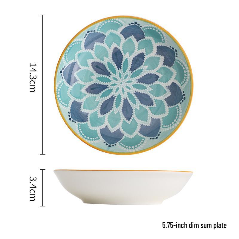 Bohemian Small Ceramic Dipping Sauce Plate